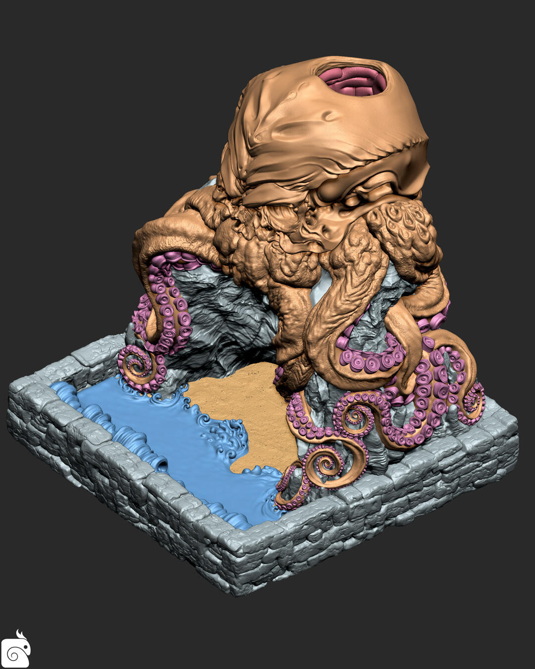 Kraken Skull Zbrush (Viewport Render)