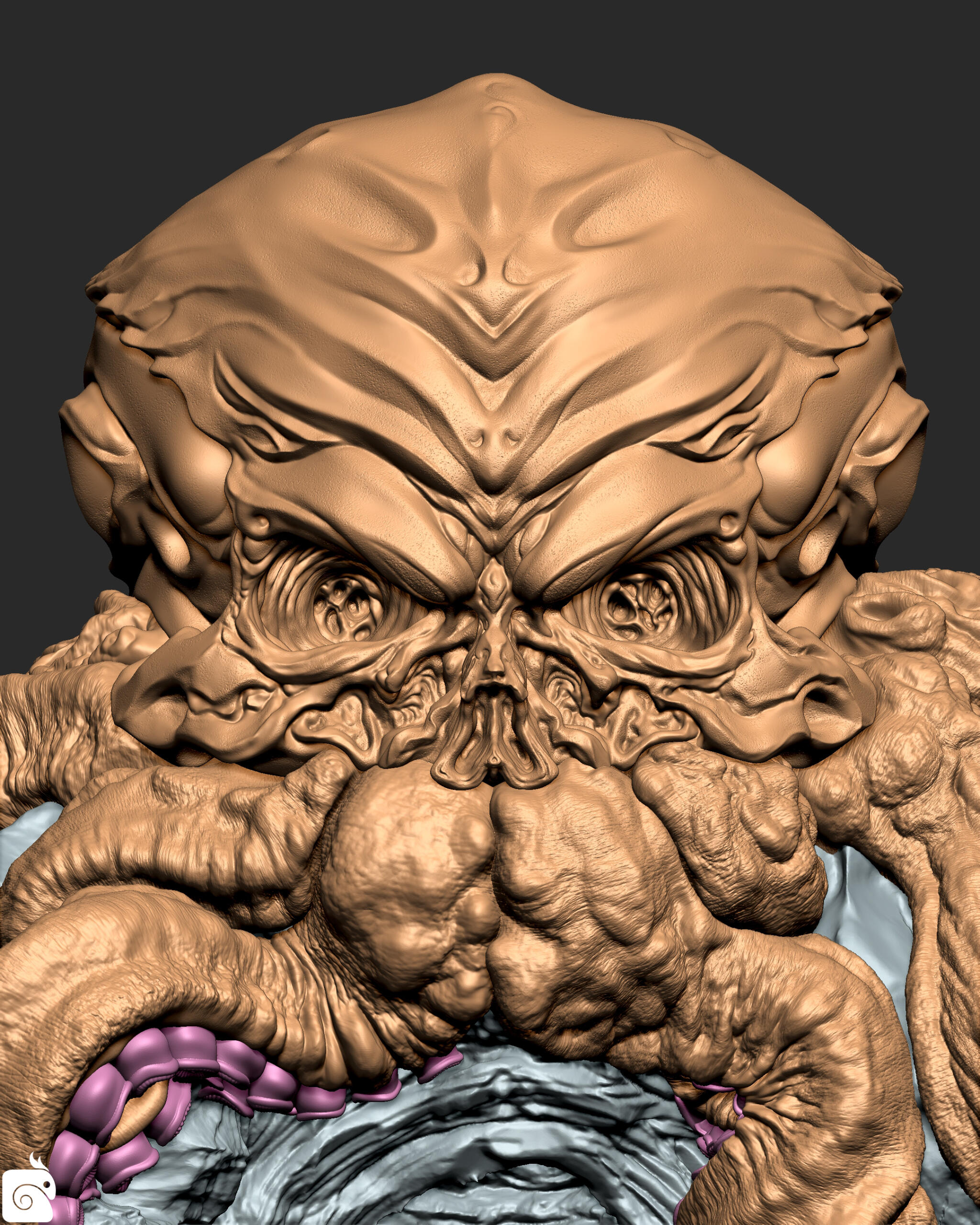 Kraken Skull Zbrush (Viewport Render)