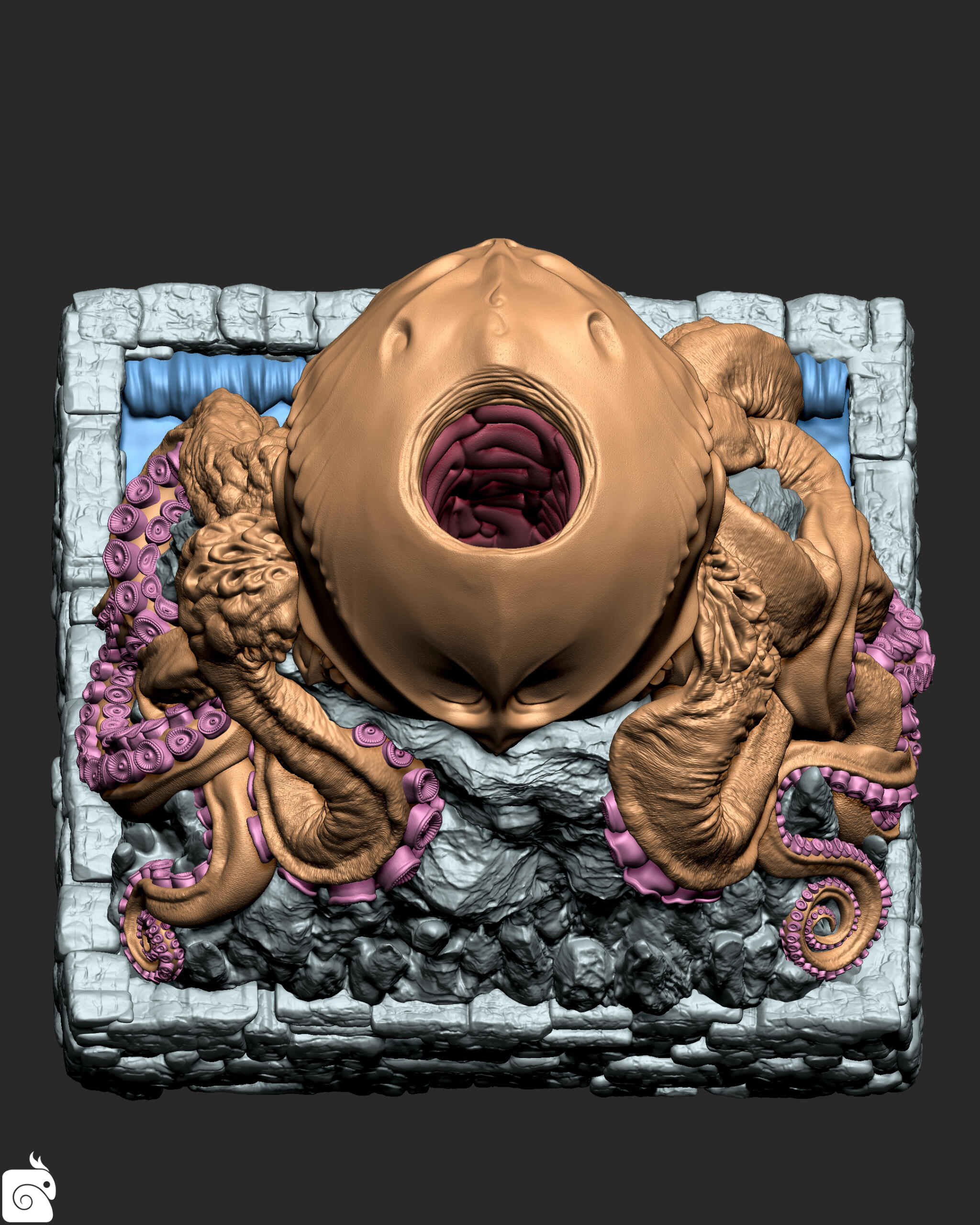 Kraken Skull Zbrush (Viewport Render)