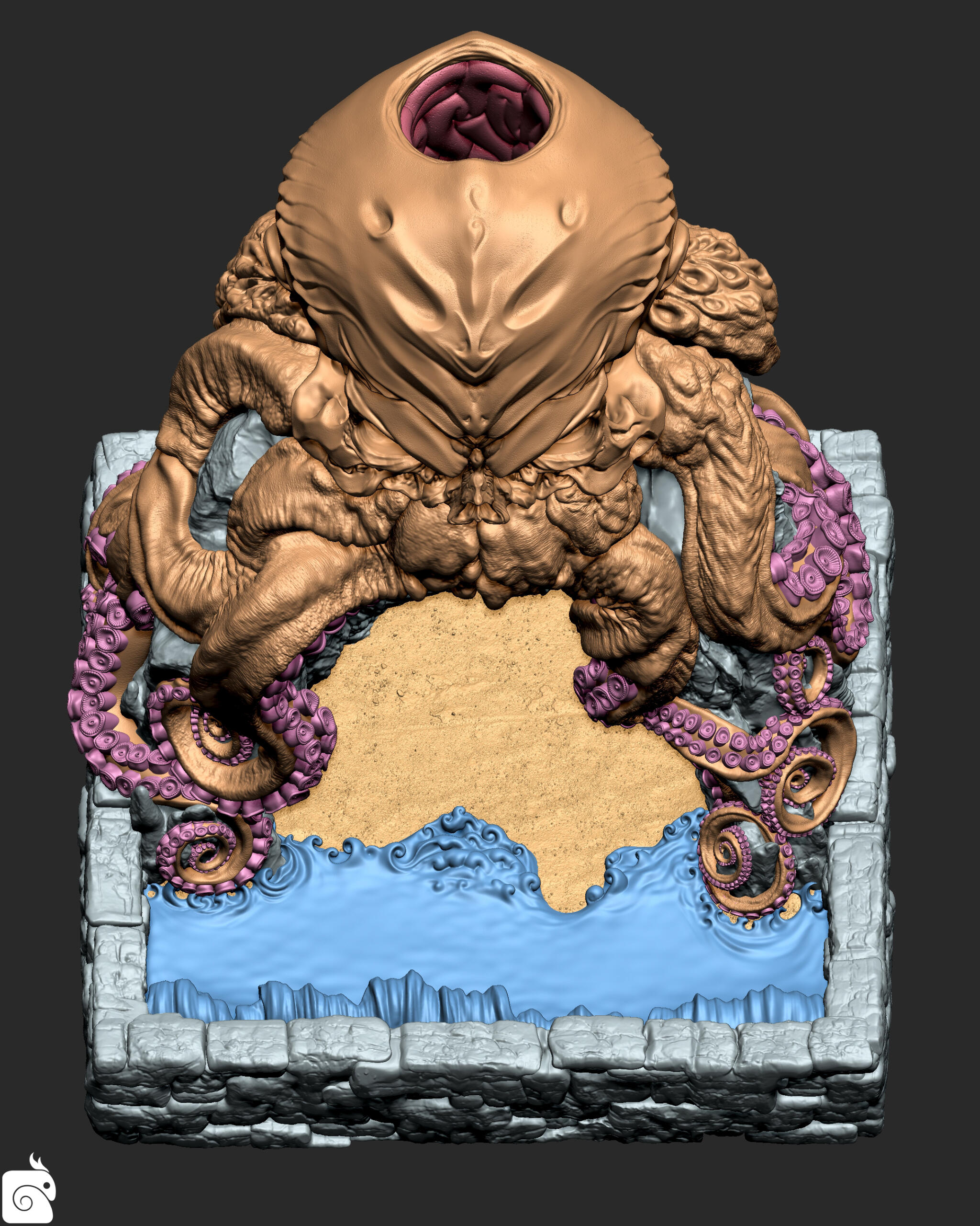 Kraken Skull Zbrush (Viewport Render)