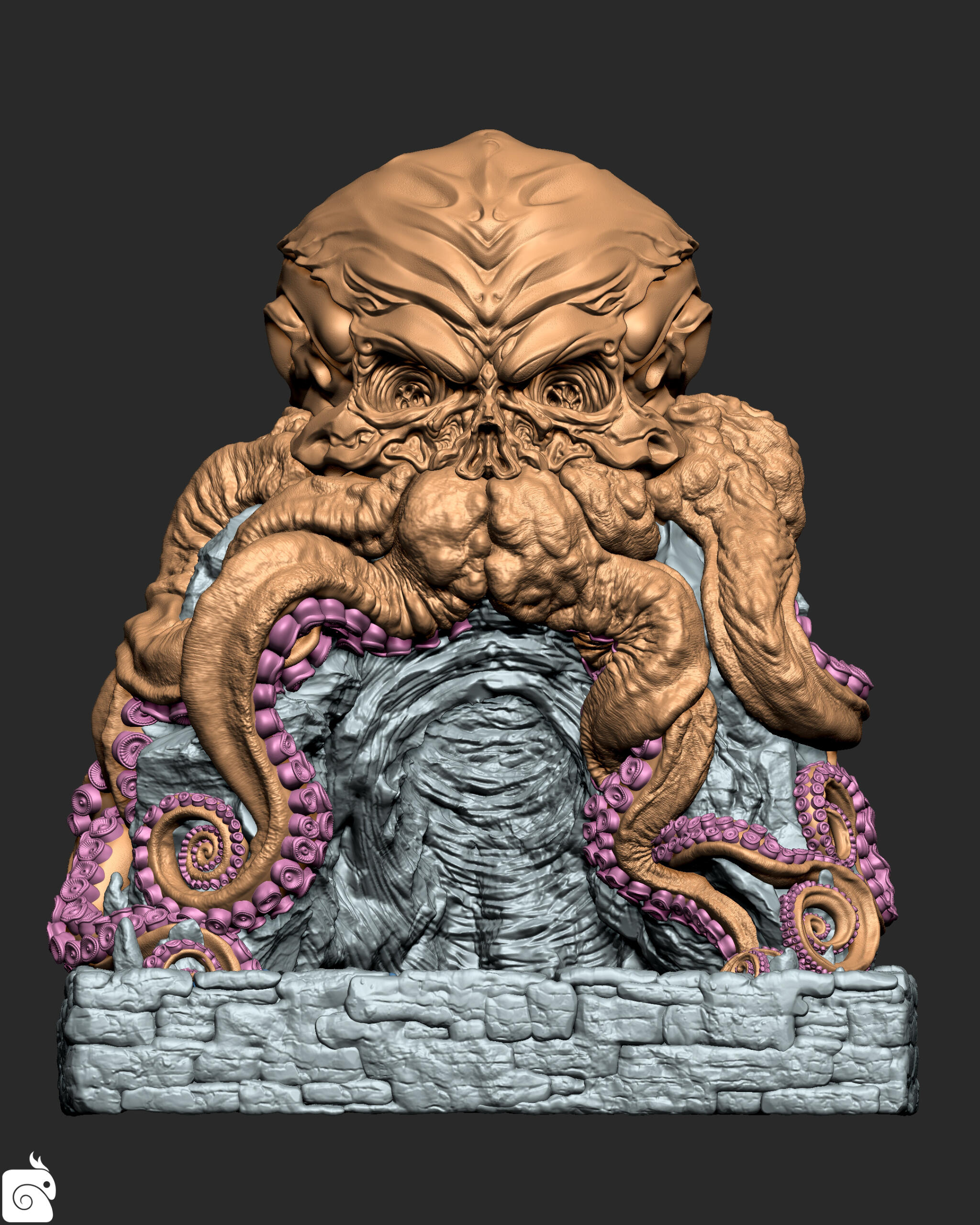 Kraken Skull Zbrush (Viewport Render)