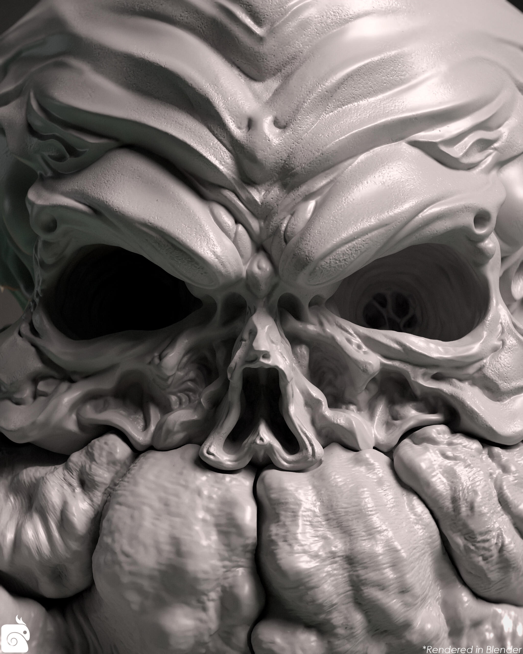Kraken skull, ZBrush, 3D print